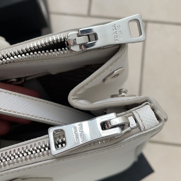 Prada Galleria Saffiano Talco Large Shoulder Bag - Picture 7 of 12